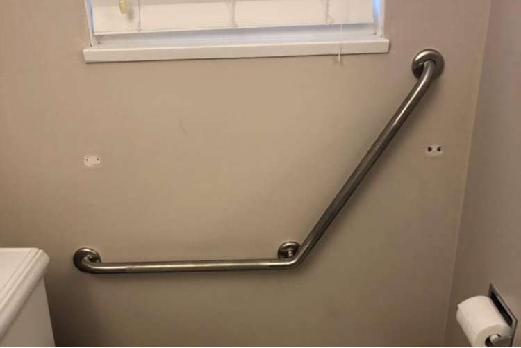 angled grab bars